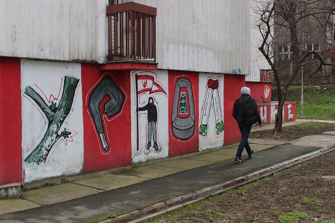 E-Scooter Belgrade Hooligans Tour - Stop 3: Red Star Belgrade Stadium (Marakana) and the graffiti you can’t ignore